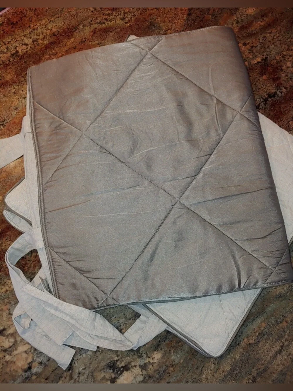 2/ Pottery Barn | Linen Silk Cotton Diamond Quilted Tie Pillow Shams